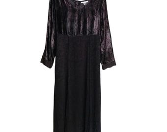 Vintage 90s Velvet Lace Maxi Dress Renaissance Medieval Fairycore Cottagecore Women's Large