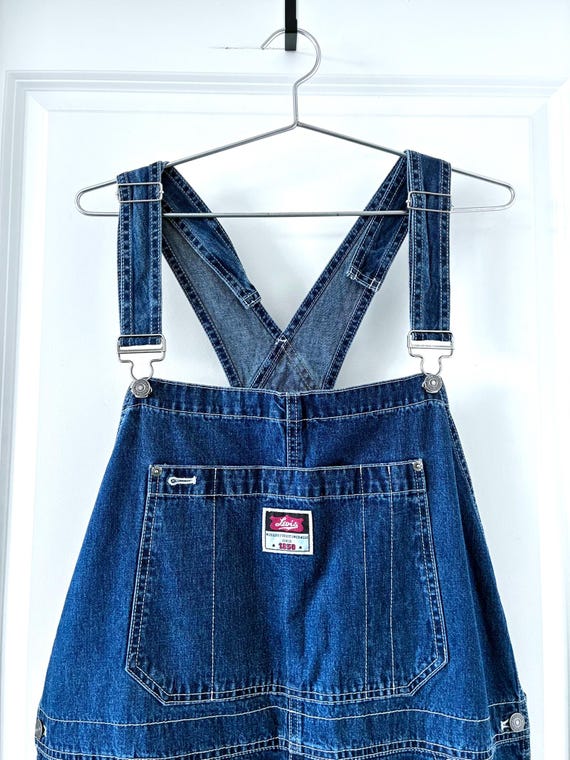 Vintage 90s Levi's Denim Overalls Mens Large Dark Wash Baggy