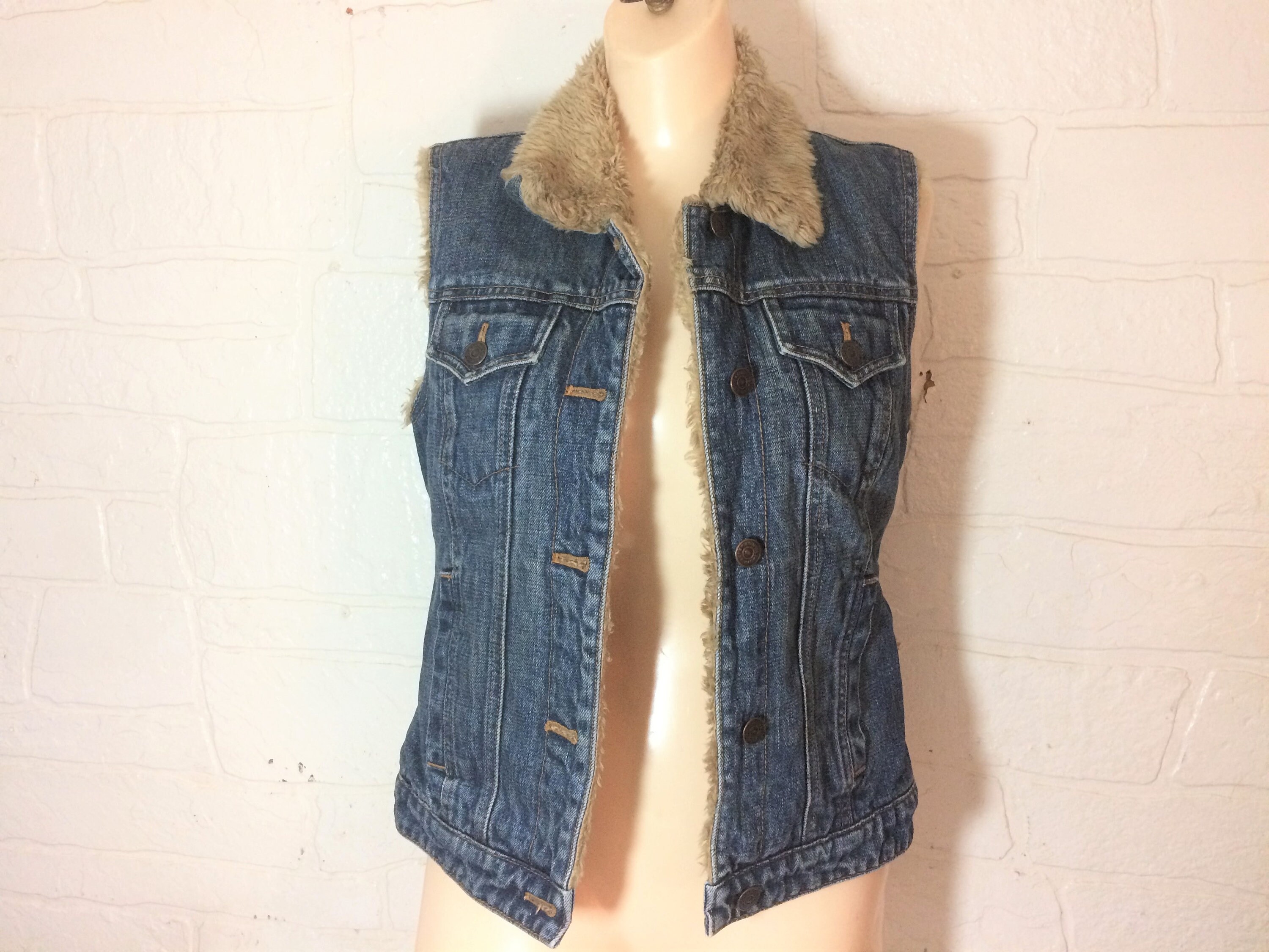 Denim Fur Vest Denim Fur Jacket Women 