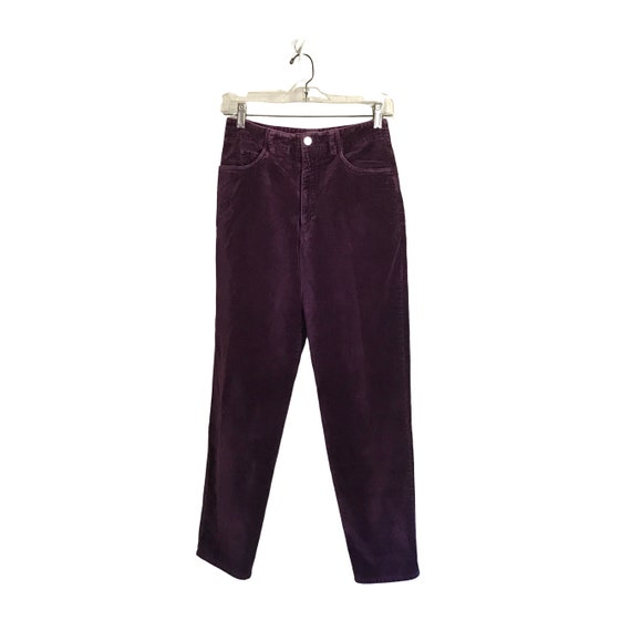 Vintage 90s Purple Velvet Pants - Tapered Leg (Wo… - image 2