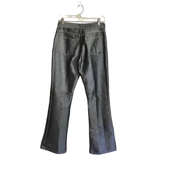 Vintage Y2K Metallic Silver Flare Mid-Rise Jeans … - image 3