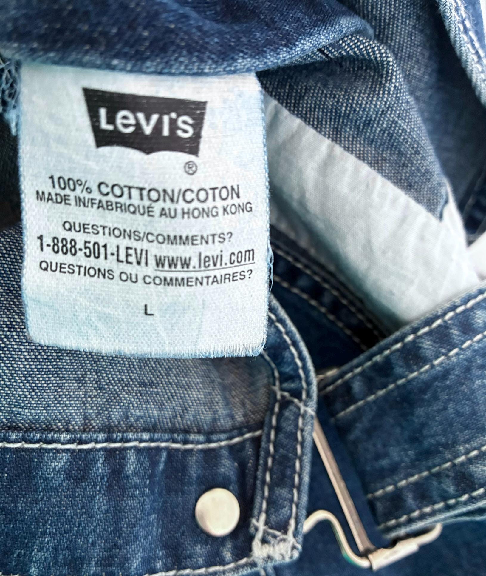 Vintage 90s Levi's Denim Overalls Mens Large Dark Wash Baggy