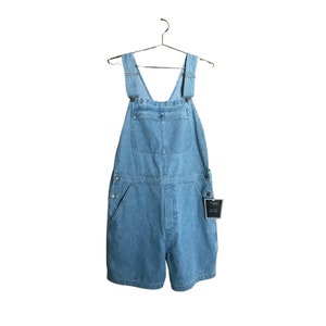 Vintage Deadstock (Neu) Lee Overall Shorts - Helle Waschung Denim (Damen Größe XL)