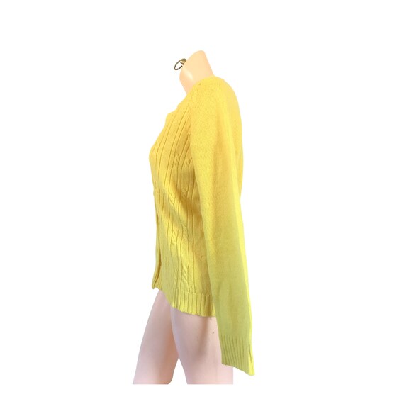 Vintage Yellow Cardigan Sweater (Women's Size Med… - image 2