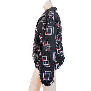 Vintage Bomber Jacket - Black, Red, and White (Women&#39;s Size Medium)