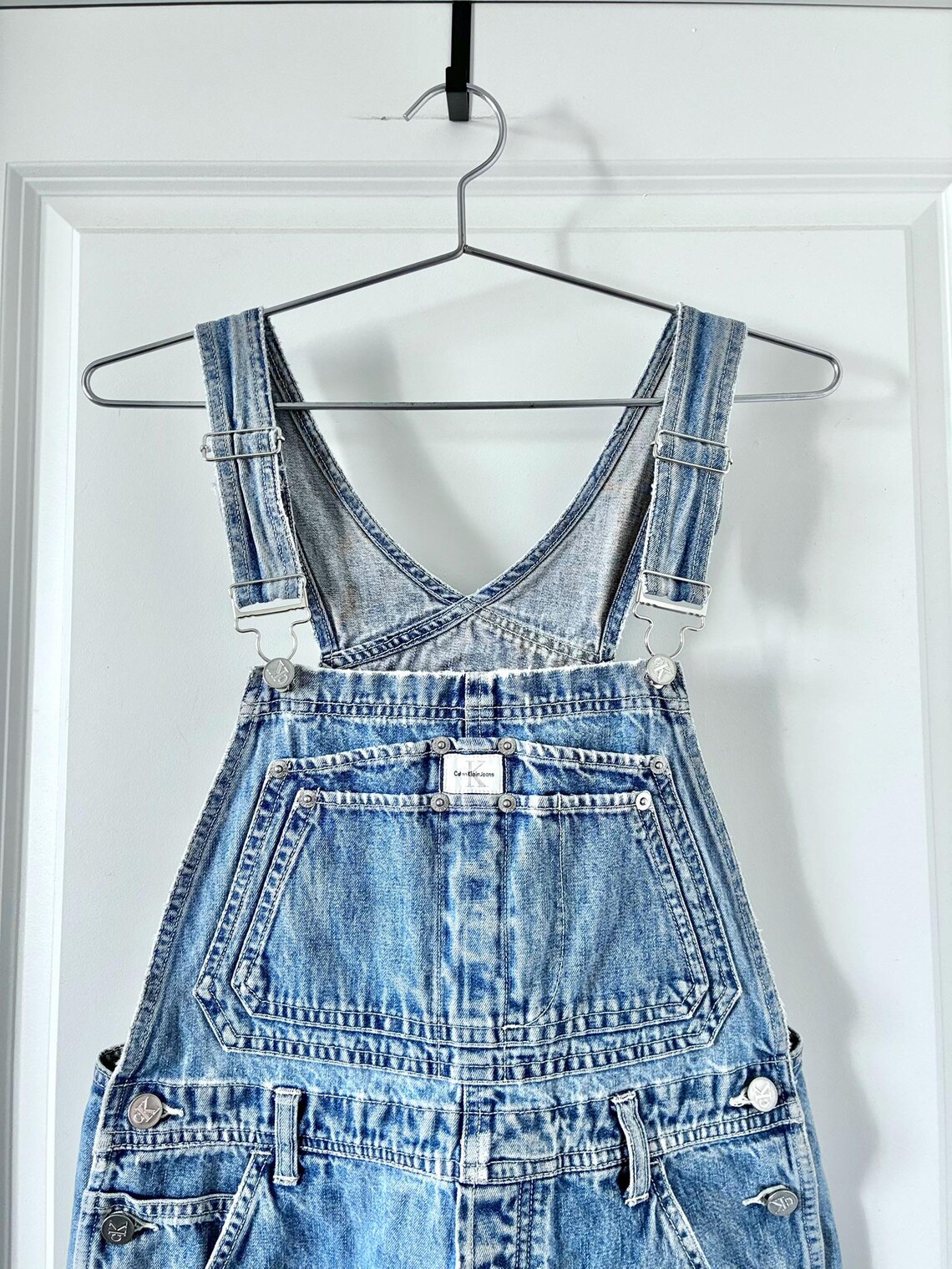 Vintage Calvin Klein Denim Overalls Cropped Short Inseam Women's Small ...