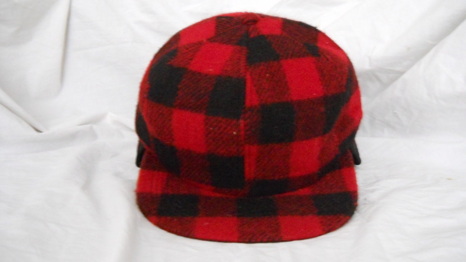 Men's Red Flannel Plaid Wool Winter Hat with Ear Flaps / Etsy