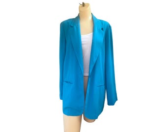 Classic Vintage Turquoise Blazer by Sag Harbor - Lightweight (Women's Size 10)