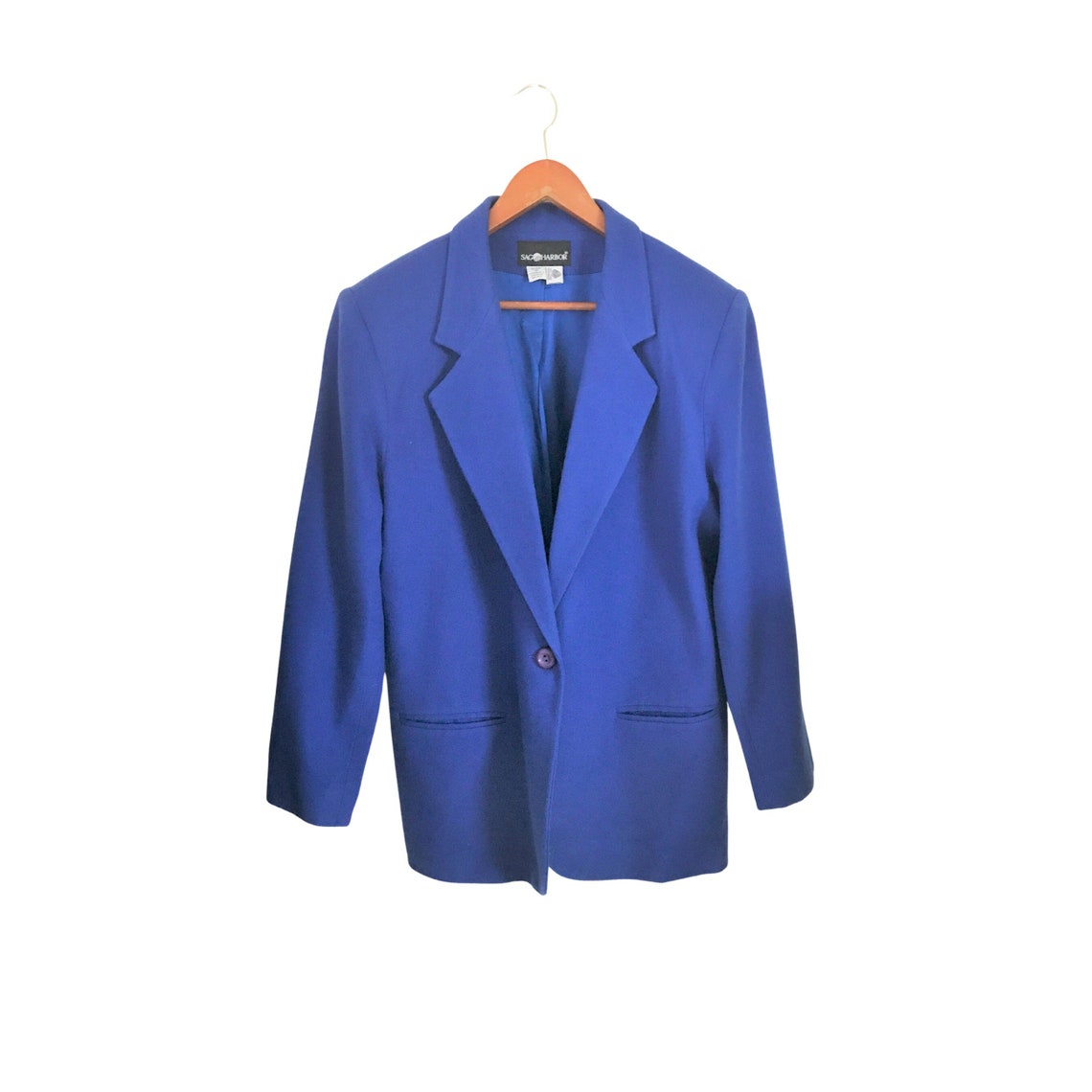 Royal Blue Blazer Sag Harbor Blazer Blue Wool Blazer Plus Size Etsy