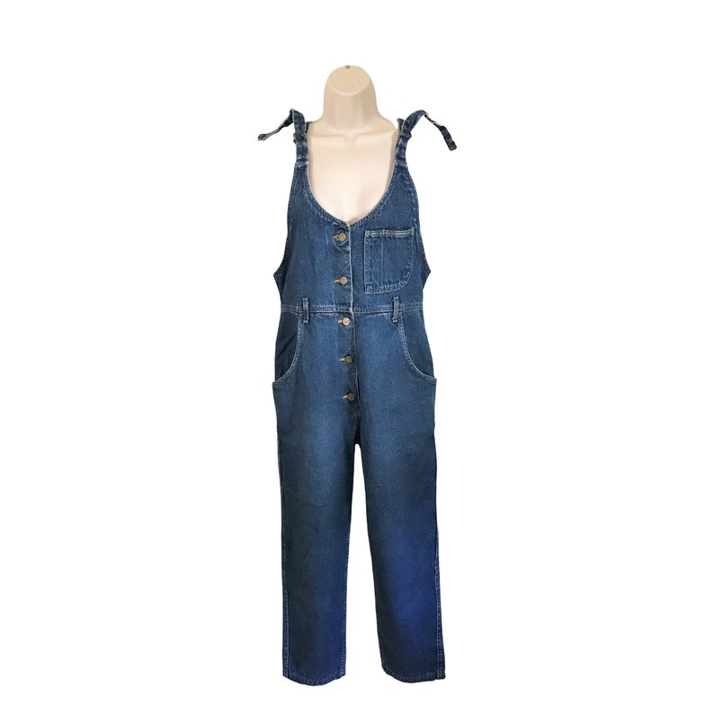 Vintage 80s Dark Wash Lee Overalls image 2