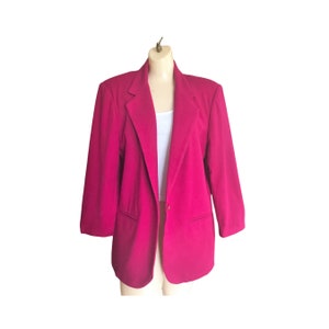 Blazer clásico de lana vintage de Sag Harbor - Rosa Fucsia (Talla de mujer 10)