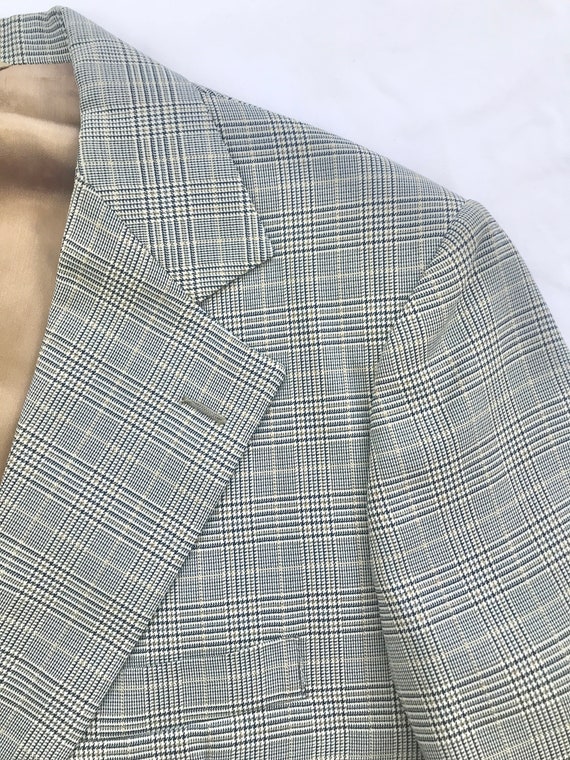 Classic Fit Vintage Blue Plaid Blazer (Men's Size… - image 2