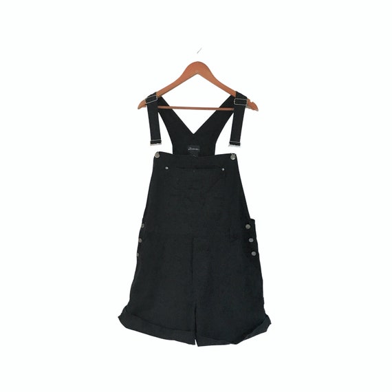 Vintage Black Denim Overall Women Overall Shorts D