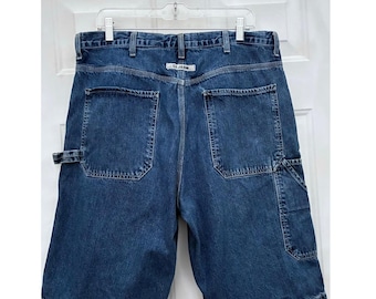 Vintage Calvin Klein Carpenter Jorts | 90s Baggy Denim Shorts Men's 36 | CK Jeans Carpenter Shorts