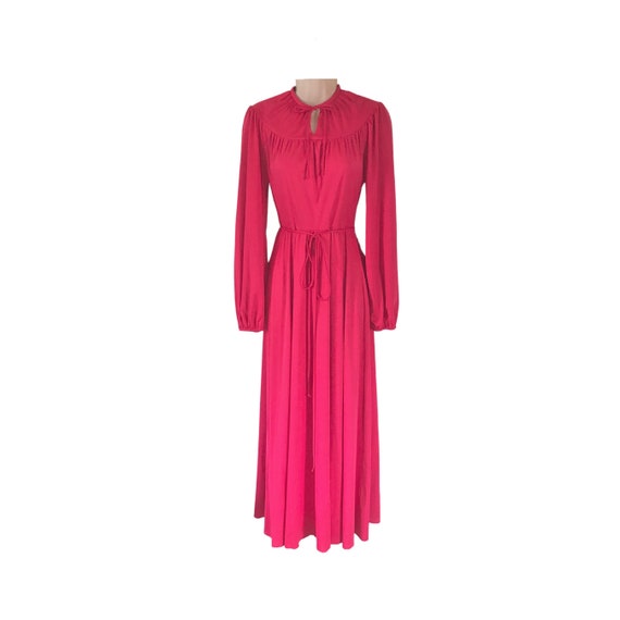 Vintage 70s Maxi Dress 70s Dress XS Hot Pink Maxi Dress - Etsy