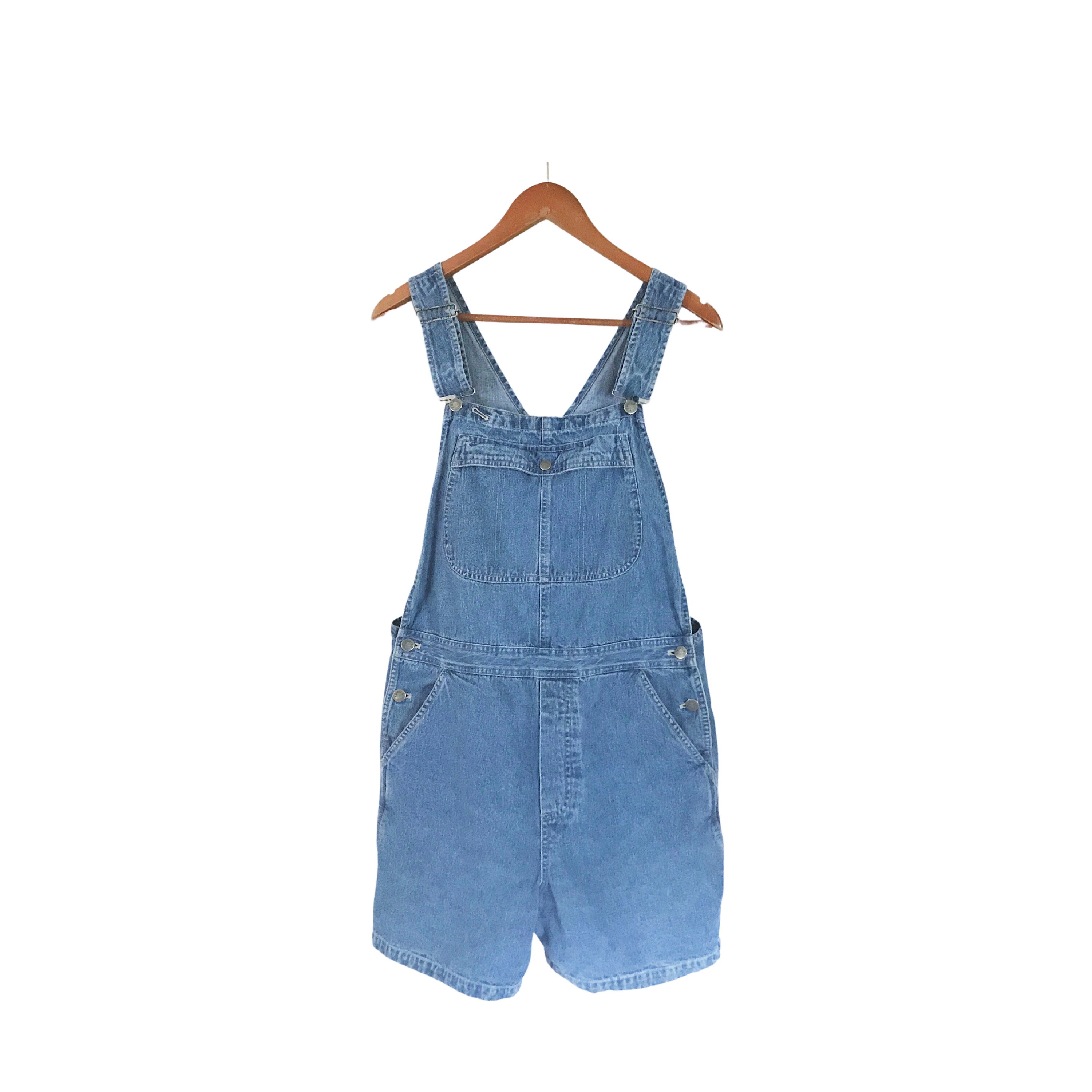 Women Denim Overall Shorts Lee Overall 2X Overall Denim Etsy