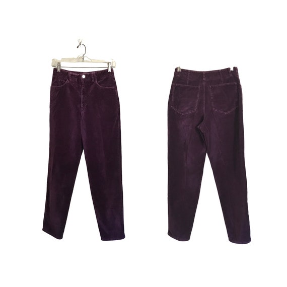 Vintage 90s Purple Velvet Pants - Tapered Leg (Wo… - image 1