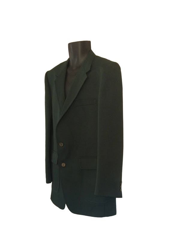 Vintage 70s Green Polyester Sports Coat (Size Men… - image 3