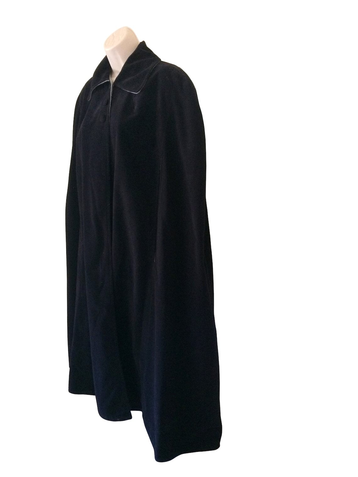 Vintage Blue Velvet Cape Blue Velvet Cloak Winter Cape Winter Etsy