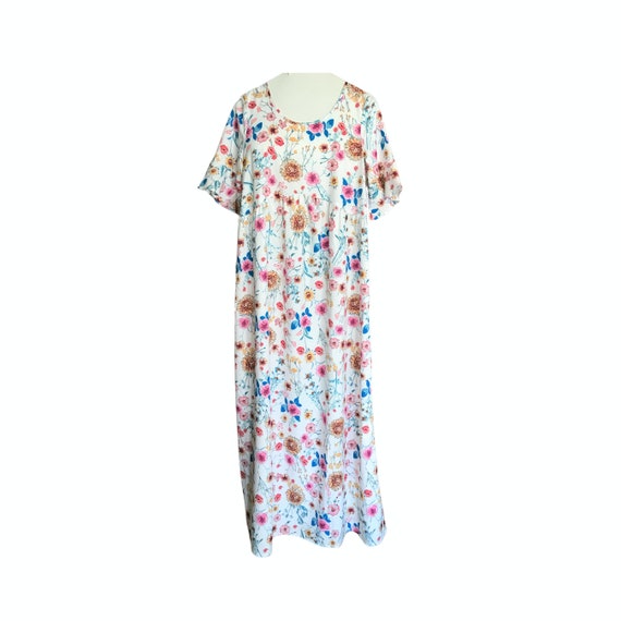 Vintage Floral Maxi Dress Babydoll Dress Butterfl… - image 1