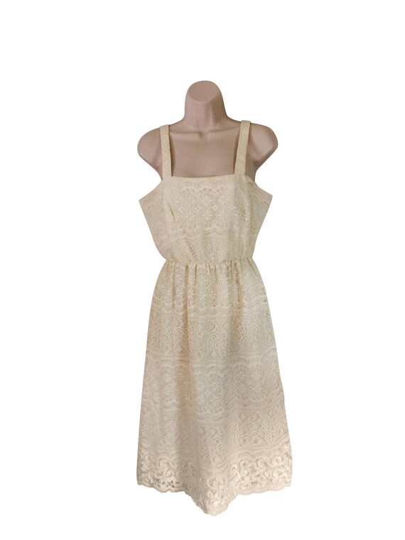 Vintage Ivory Lace Dress - Sleeveless (Women's Si… - image 2