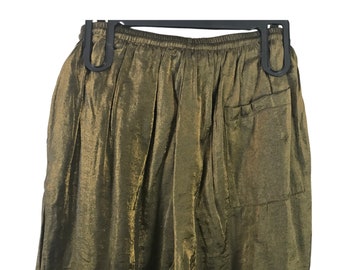 Vintage 90s Gold Athleisure Pants - Streetwear (Women's Size Medium)