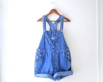 Perfect Vintage 90s Levi's Denim Black Tab Overall Shorts (Women's Size Medium)