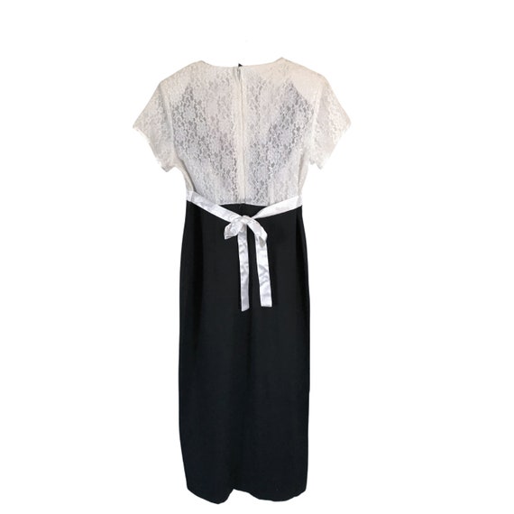 Vintage Black and White Dress Empire Waist Dress … - image 3