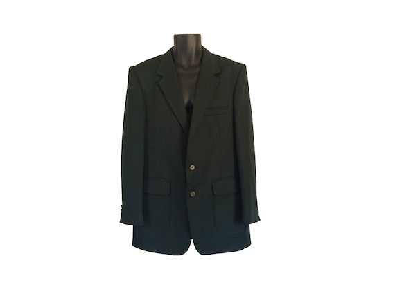 Vintage 70s Green Polyester Sports Coat (Size Men… - image 2