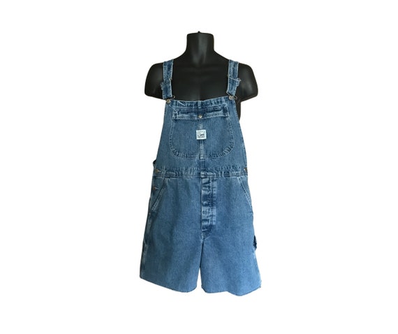 Classic Vintage 90s Men's Lee Cutoff Overall Shor… - image 1