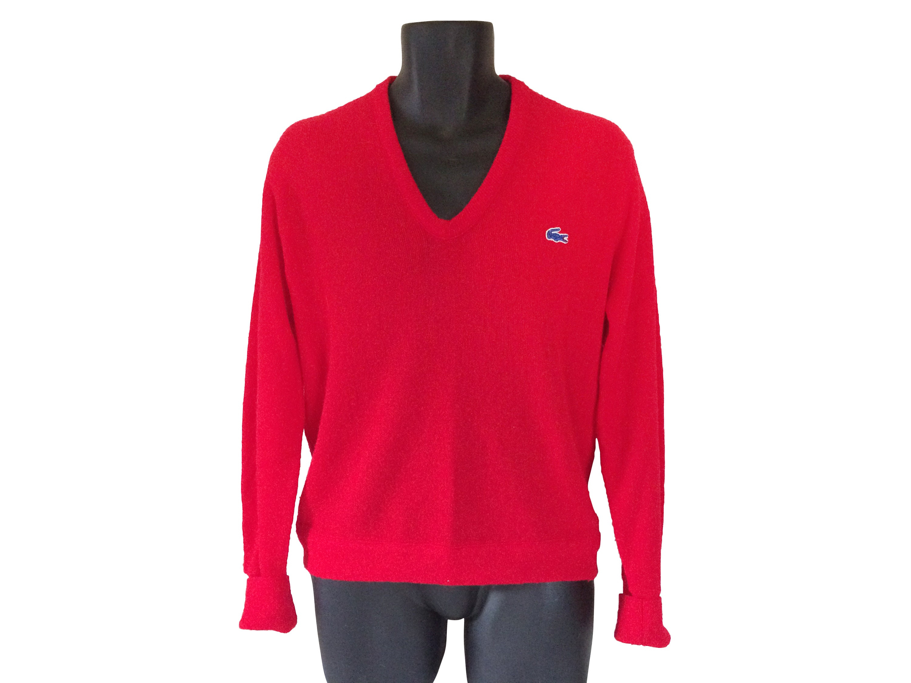 helemaal gebonden schors Vintage Red Izod Lacoste V Neck Pullover Sweater men's - Etsy