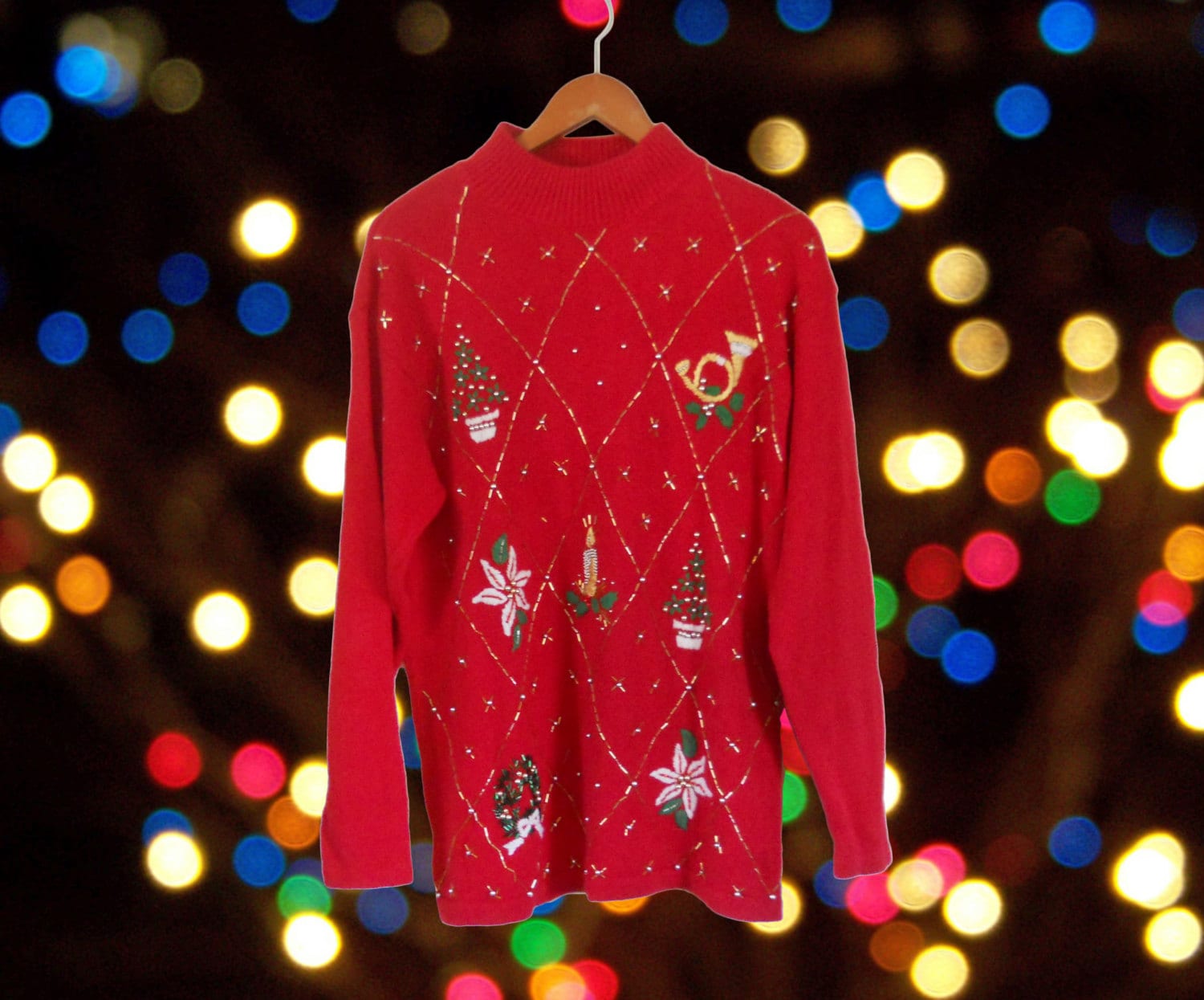 mock neck christmas sweater