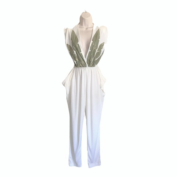 Vintage 80s Jumpsuit Disco Jumpsuit Gold Jumspuit