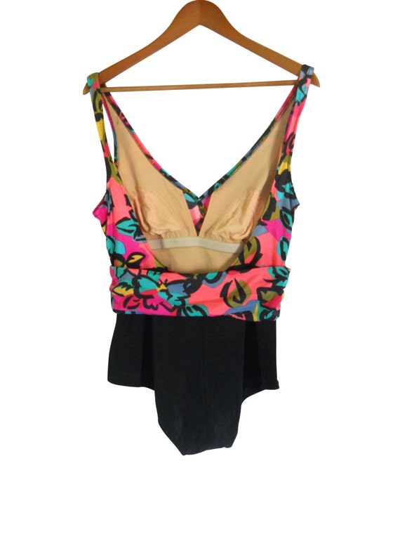 Vintage Ladies Swimsuit Pink Swimsuit Black Bathi… - image 2