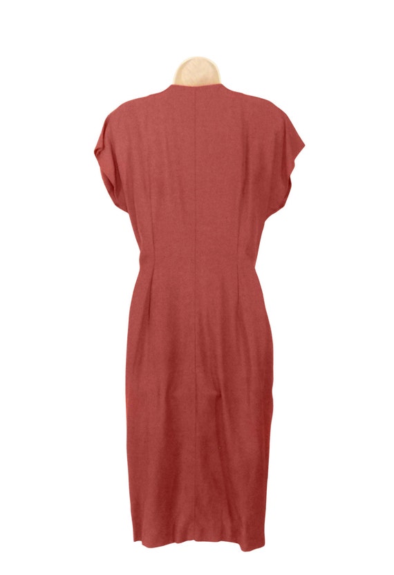 Vintage Coral Linen Dress With Pockets (Women's S… - image 3