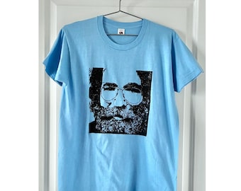 Original Vintage Jerry Garcia T-Shirt XL – Powder Blue Single Stitch 70s 80s Grateful Dead Tee