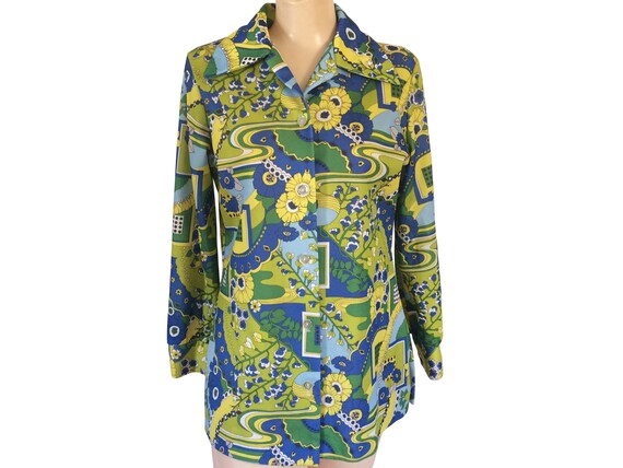 60s Hippie Shirt Festival Shirt Hippie Blouse Psyc