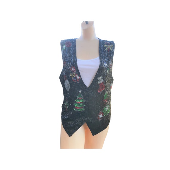 Festive Sequin Vest for Your Ugly Christmas Sweat… - image 1