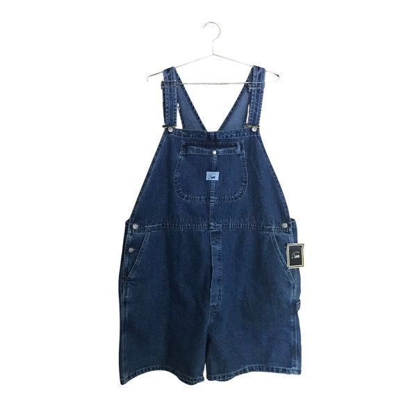 Classic Deadstock Vintage 90s Lee Medium Wash Denim Overall Shorts - Cute, Comfy, Versatile, and Timeless (Women's Plus Size 3X)