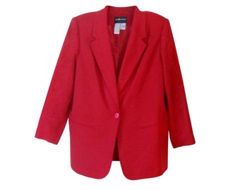 Vintage Red Wool Blazer by Sag Harbor - Classic Fit (Women's plus size 20W)