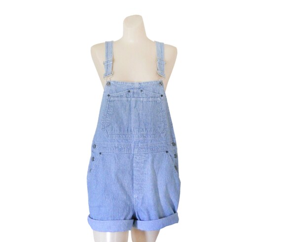 Vintage Women Train Stripe Women Overall Denim Overall Shorts | Etsy