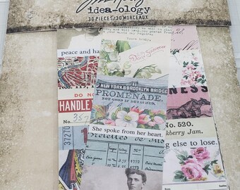 Tim Holtz Idea-ology Collage Strips Ephemera Pack Junk Journal Scrapbook Paper
