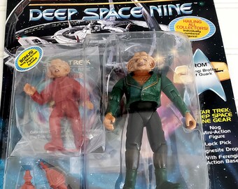 Star Trek DS9 Rom Ferengi Figure with Nog Mini Figure Playmates 1995 Sealed