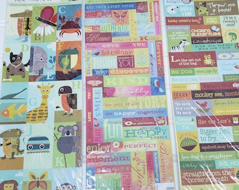 K&Company Sticker Bundle Brenda Walton Animal Alphabet Words Scrapbook Supplies