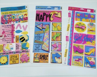 BoBunny Scrapbook Sticker Bundle Spring Happy Fashion Cardstock Stickers