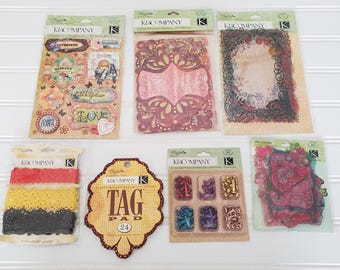 K&Company Que Sera Sera Wild Raspberry Scrapbook Ephemera Lot 206 Pieces