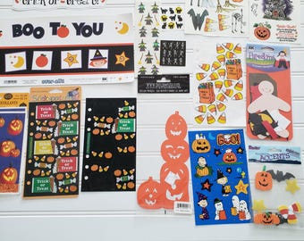 Vintage Halloween Sticker Lot Peanuts Mrs. Grossman’s EK Success Hallmark