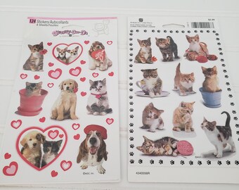 American Greetings Stickety-Doo-Da Dog Cat Sticker Lot 14 Sheets