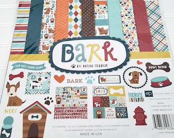 Echo Park Bark Dog Scrapbook Collection Kit 12x12 Paper and Stickers 2015