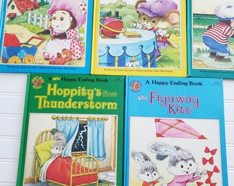 Vintage 1980s Happy Ending Books Set of 5 Honey Bear Children’s Hardcovers